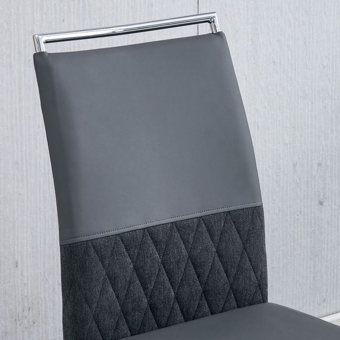 Juego de 4 sillas de comedor modernas, fabricadas en material grueso y resistente a la corrosión, con respaldo de cuero sintético PU y material sintético.