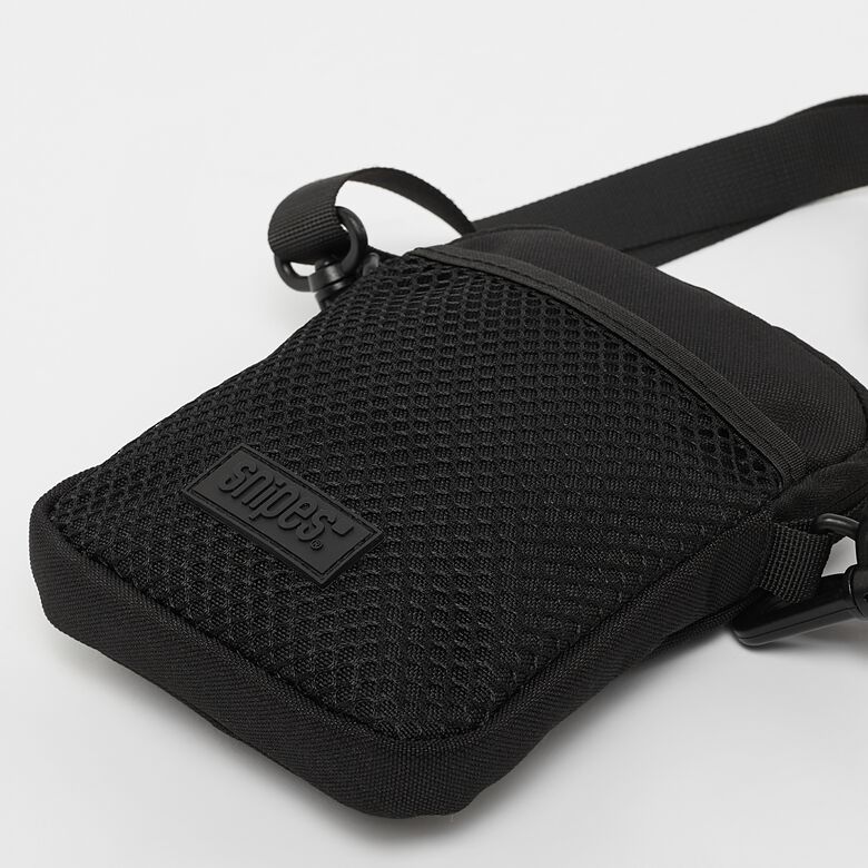 Bolsa para móvil con bolsillo de malla y logotipo básico de goma