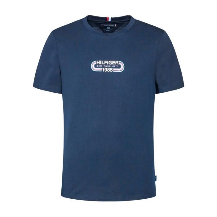 Camiseta Tommy Hilfiger azul de corte regular con estampado gráfico para hombre