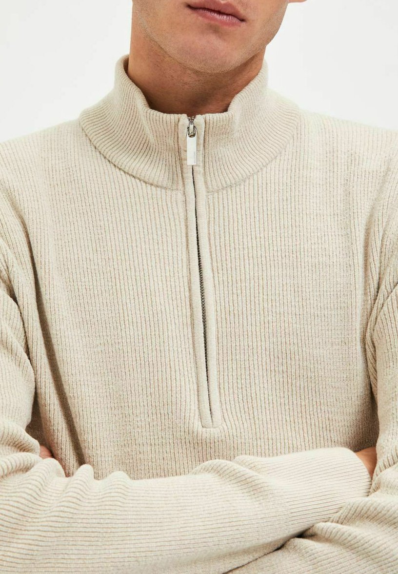 Selected Homme HIGH NECK - Pullover - Haferflocken