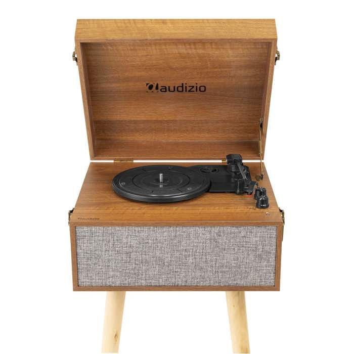 Audizio Fremont Turntable Cabinet - Bluetooth, Retro Design on Removable Feet, Stereo Speakers