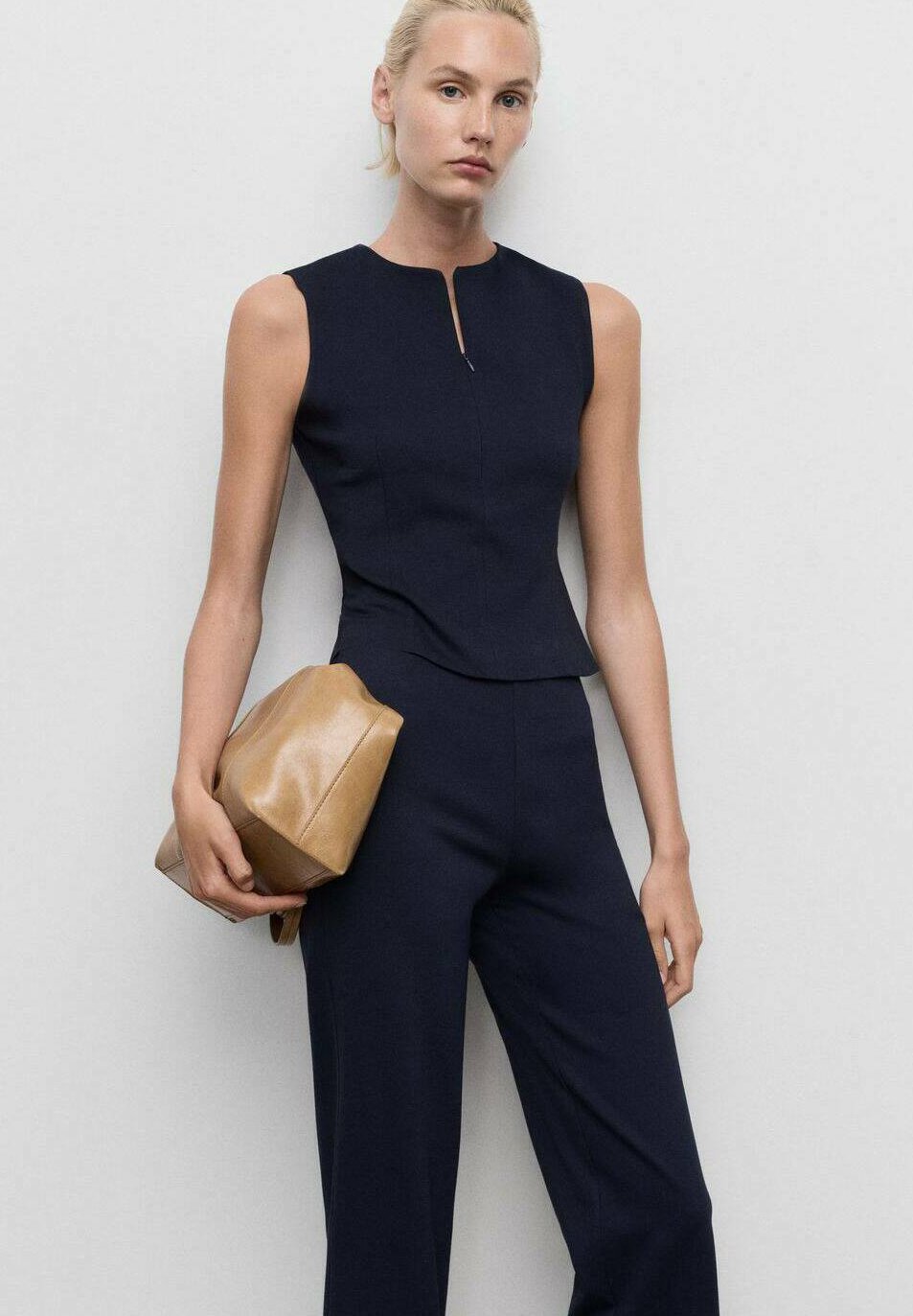 Mango STRAIGHT FIT MET ELASTISCHE TAILLE - Broek - donkerblauw