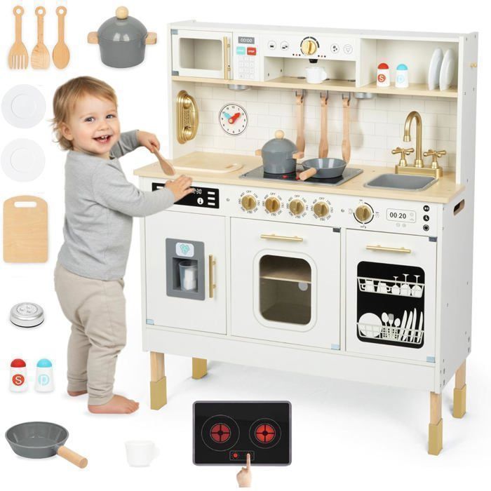 Cuisine Enfant d'imitation LED 88-104 cm- MAMABRUM - MAM155 PLAY KITCHEN - Éléments lumineux - Réglable en hauteur