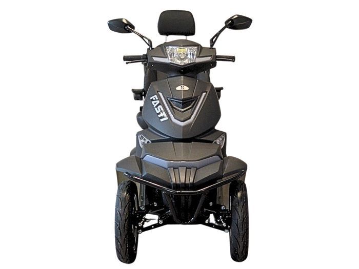 Scooter elettrico Electroride FASTI 4 MAX da 1000 watt a 4 ruote per persone con mobilità ridotta, omologato per la circolazione stradale, giallo, con tetto