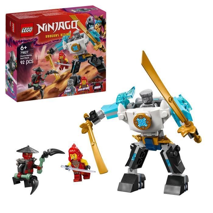 LEGO NINJAGO 71827 Zanes Super-Roboterrüstung – Ninja-Rollenspielset für Jungen ab 6 Jahren