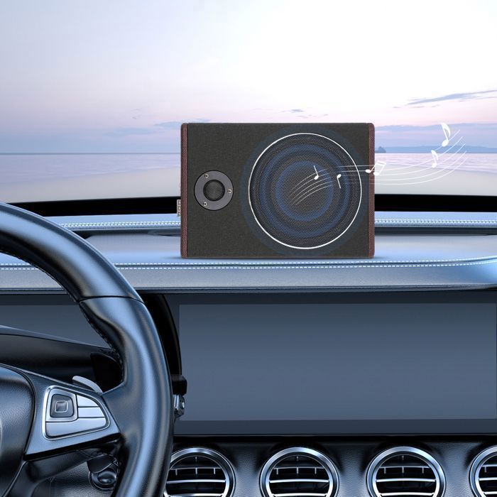 Subwoofer activo para coche - 600W - 12V - Ultradelgado - Con amplificador integrado - 135,8 x 102,4 x 26,8 mm - Negro
