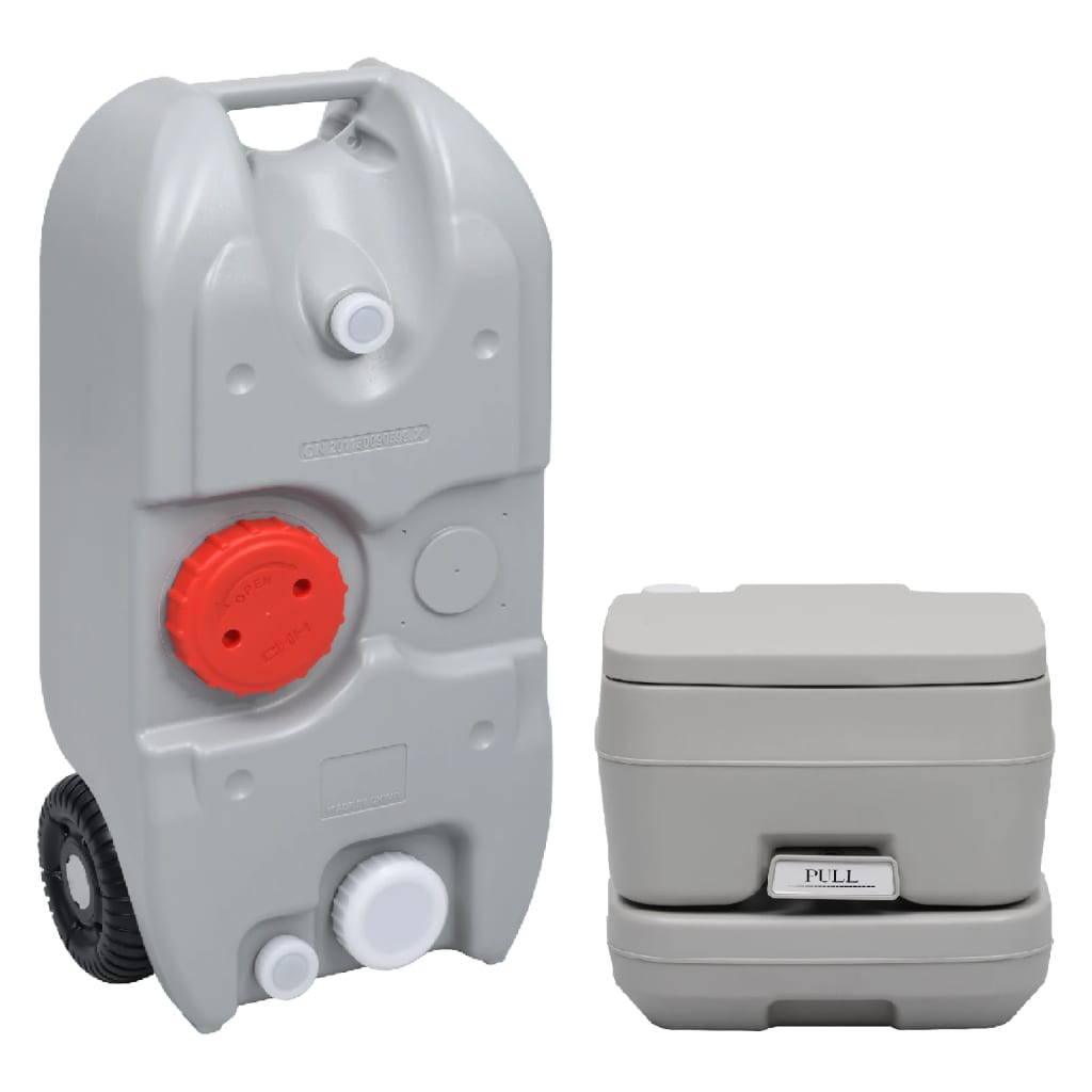  Ensemble de toilettes portables Vidaxl avec réservoir d'eau pour le camping 41,5 x 36,5 x 30 cm