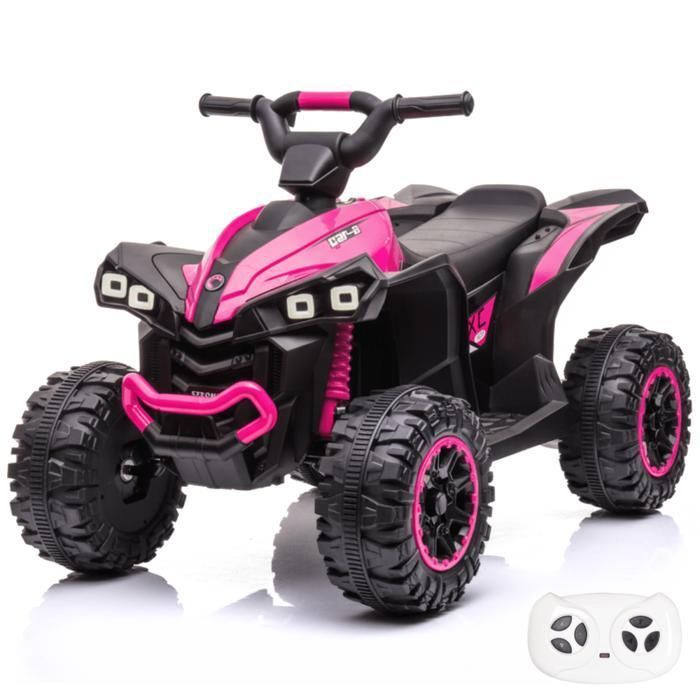Quad eléctrico VROOOMY 12V XC-Sport - Rosa - Para edades de 2 a 5 años - Control remoto parental - Neumáticos de EVA - Arranque suave