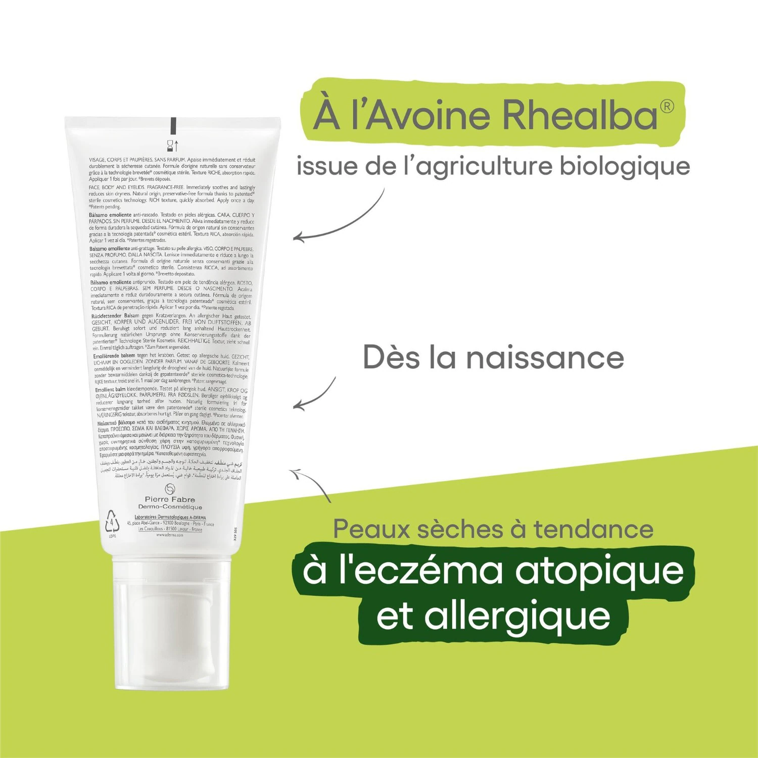 A-DERMA Baume émollient anti-grattage Cosmétique Stérile