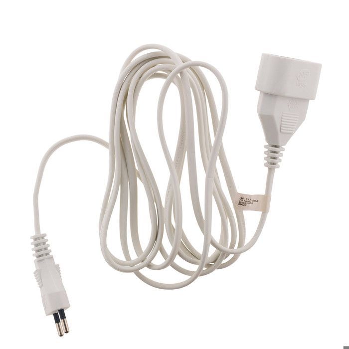 Cavo di prolunga da 10 m - HO3VVH2F 2x0,75mm² 6A - bianco - Zenitech