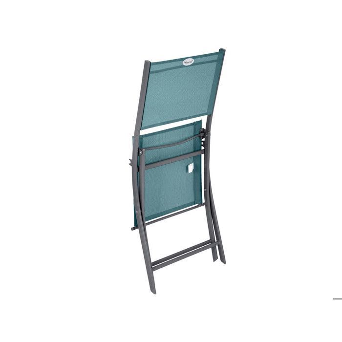 Lot de 4 Chaises de jardin pliante métal Modula Bleu Canard/Graphite - Hespéride