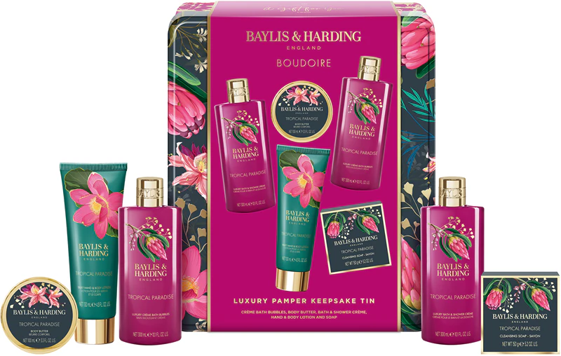 Darčeková sada Baylis & Harding Boudoire Tropical Paradise v plechovej krabičke