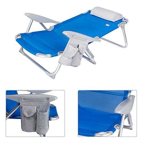 Chaise Pliante - AKTIVE - 62609 - Aluminium - 4 Positions - Coussin Confortable