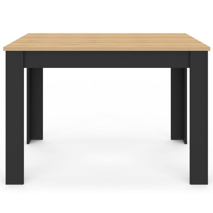Table à manger rectangle fixe - IDMARKET - ROZY - Noir et bois - 4 personnes - 110 cm