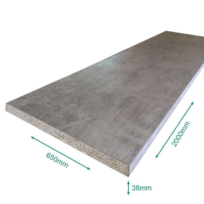 Encimera de laminado mineral de 2000 x 650 x 38 mm - PEFC 75%. FORESTEA Dimensiones: 2000 mm x 650 mm x 38 mm