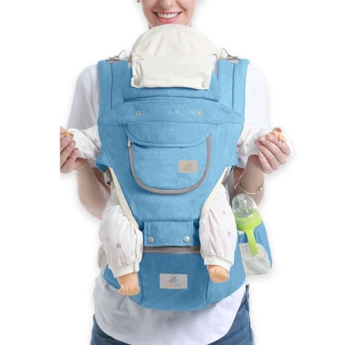 Canguru para Bebê Frontal, Mochila para Caminhadas, Respirável para Bebês de 0 a 36 Meses - Azul