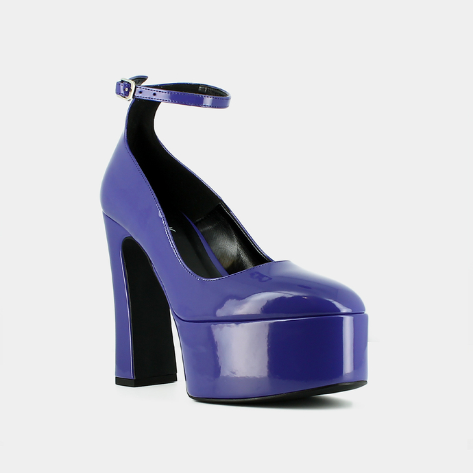 Babies à talons  en matière violet vegan