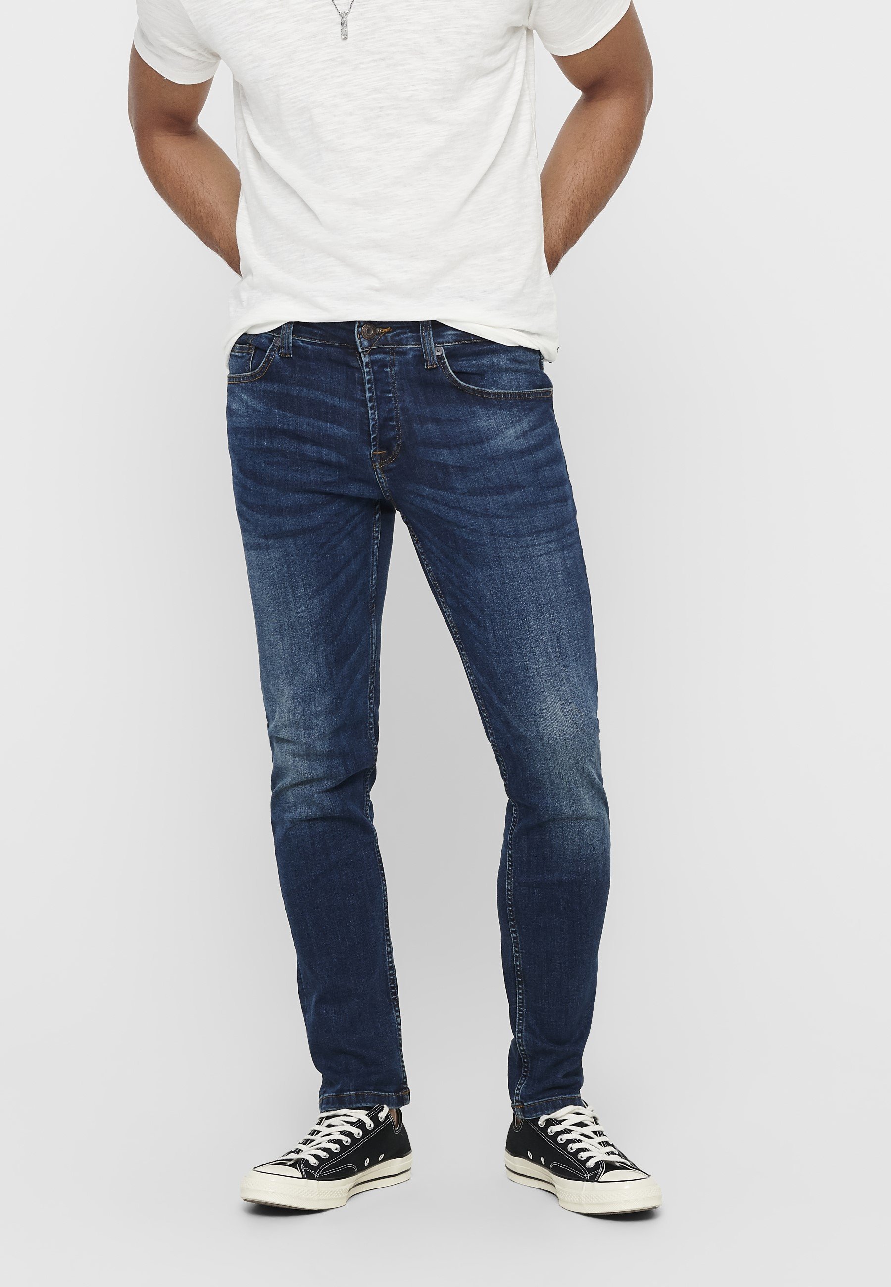Only & Sons ONSWEFT - Egyenes szárú farmer - középkék farmer