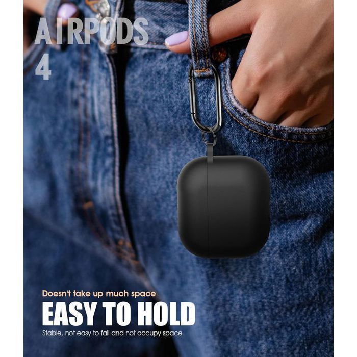 Coque Étui Compatible avec AirPods 4ᵉ Génération avec Kit de Nettoyage, Housse en Silicone Etui de Protection pour AirPods 4 2024