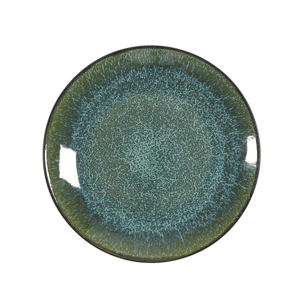 Talerz ceramiczny Elia 19,5 cm zielony w stylu retro