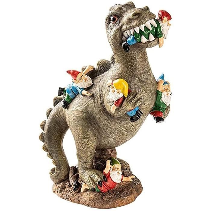 Estatua de dinosaurio gnomo de jardín - Decoración de jardín - Peso: 300 g - Color: A - Material: Resina