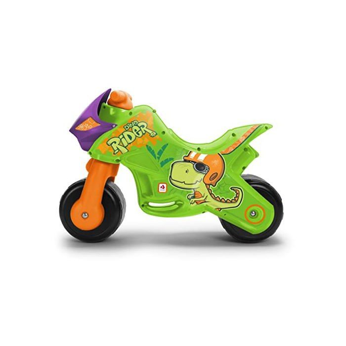 Children's Ride-On Motorcycle - INJUSA - 18 months to 3 years - Dino - Wide Wheels - Easy Transport - 66x22x44.5 cm - 2.5 kg - Green