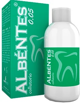 Bain de bouche SHEDIR Albentens désinfectant à 0,05 % 200 ml contre la plaque dentaire