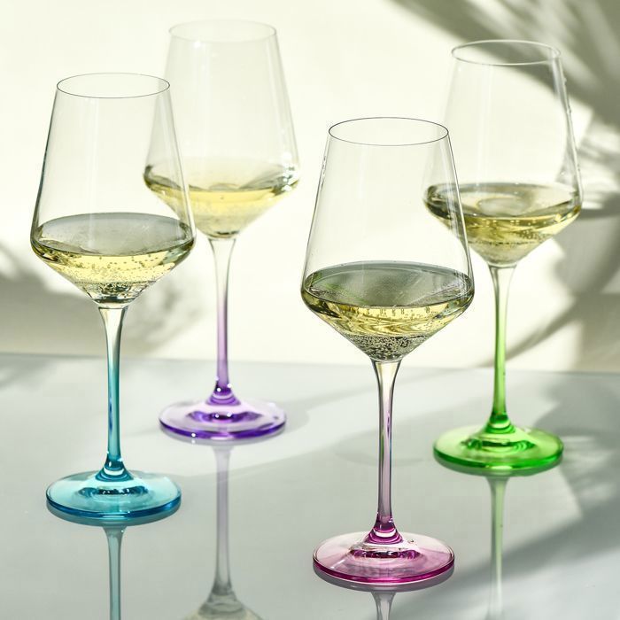KROSNO Avant-Garde gekleurde wijnglazen, set van 4, 450 ml
