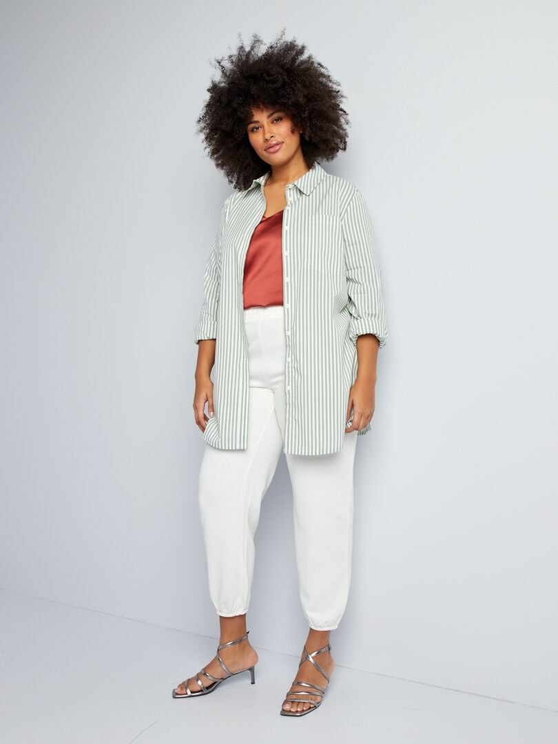 Poplin overhemdjurk - GROEN