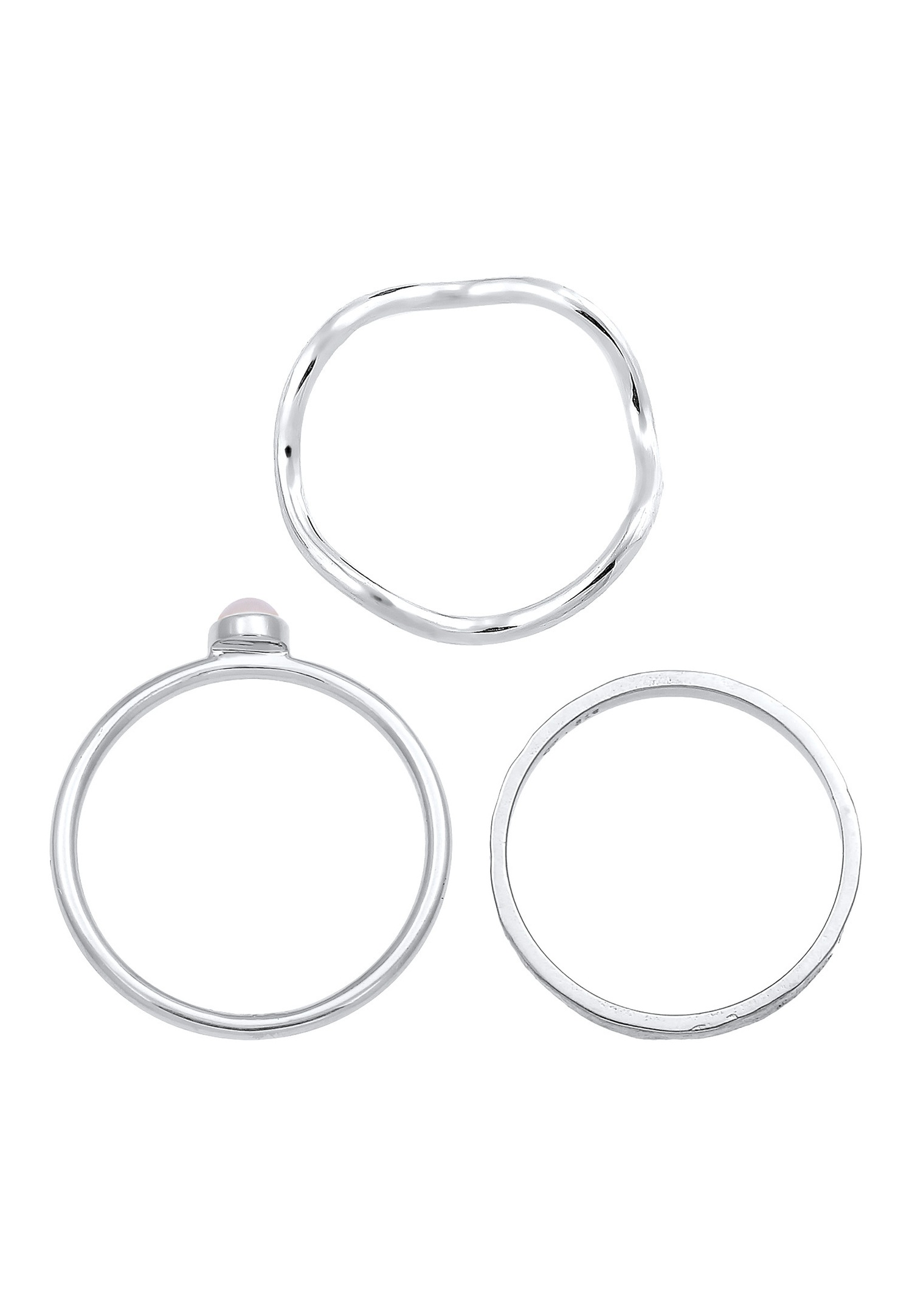 Elli PREMIUM Elli PREMIUM Bague Femmes Pile Solitaire Set avec Quartz Rose en argent sterling 925