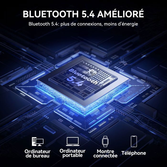 DJOIN Kabellose Bluetooth-Ohrhörer, Bluetooth 5.4-Kopfhörer mit multifunktionalem LED-Touchscreen, ANC/ENC-Geräuschunterdrückung