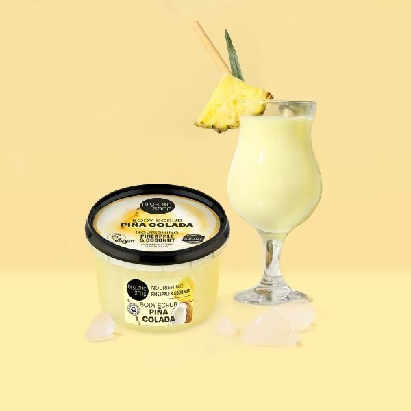 Organic Shop Pina Colada kūno šveitiklis su ananasais ir kokosais, 250 ml