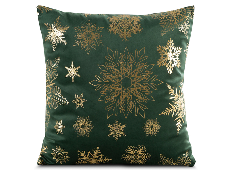 Poduszka dekoracyjna Gold Christmas 45x45 cm zielona