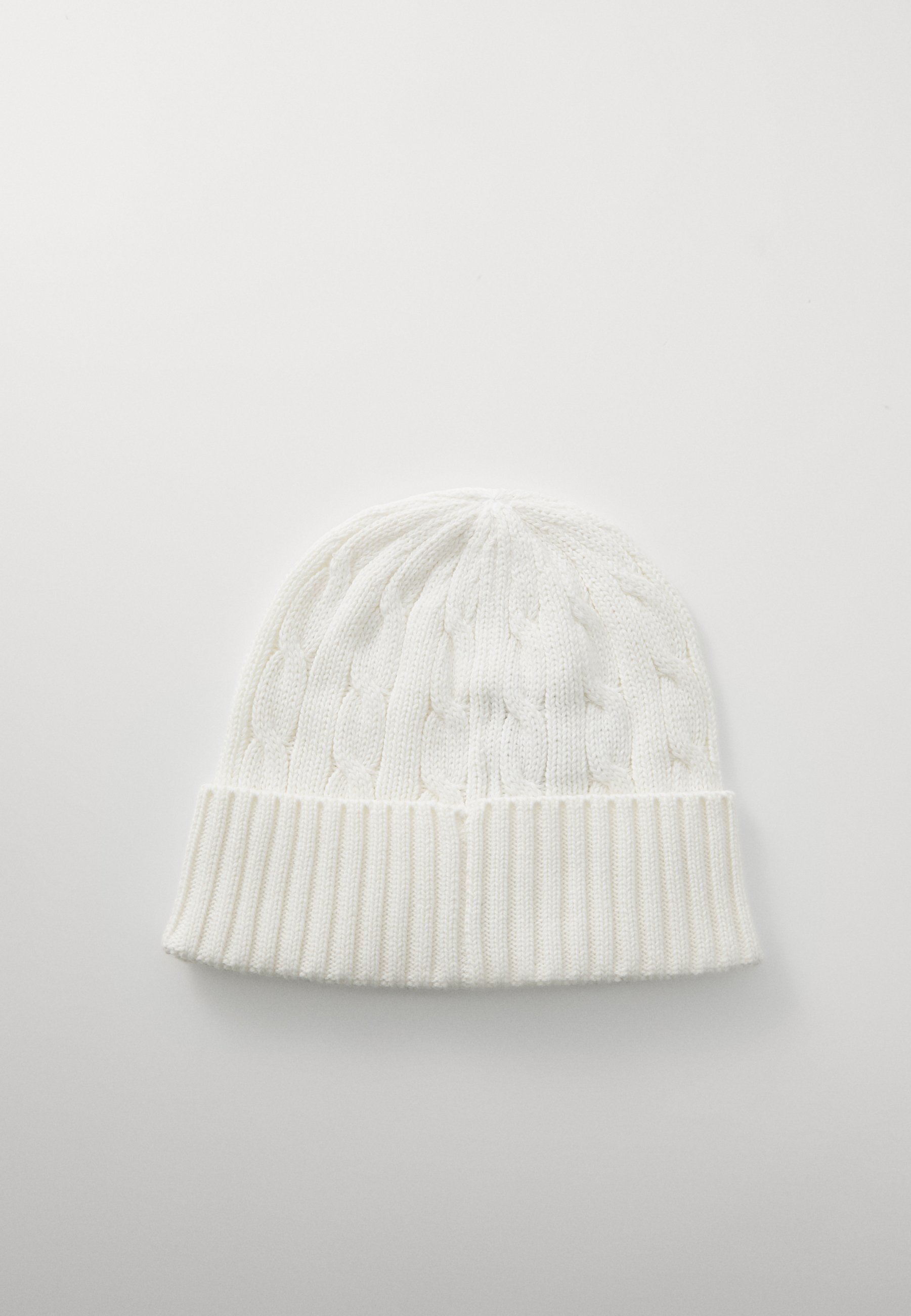 Polo Ralph Lauren WIMBLEDON CABLE KNIT LOGO BEANIE - Muts - crème