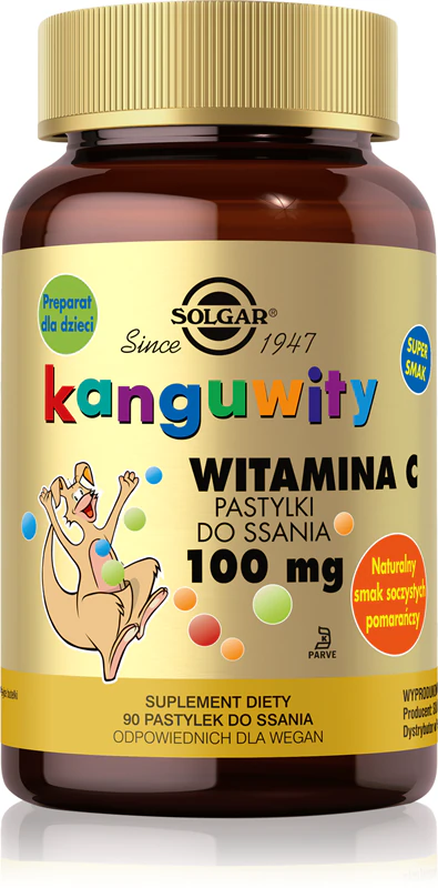 Výživový doplnok Solgar Kanguwity s vitamínom C 100 mg na posilnenie imunity pre deti