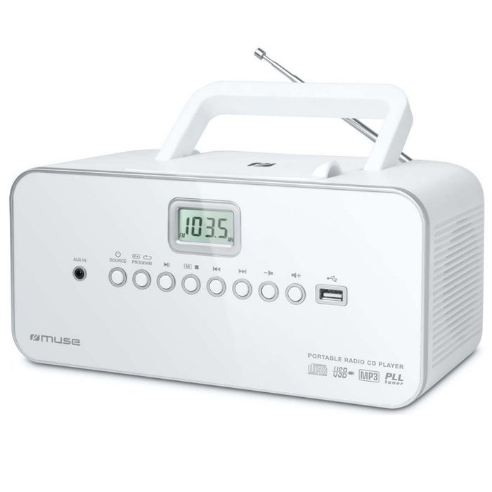 Rádio portátil Muse M-28 RDW - Leitor de CD/MP3 - USB - Estéreo