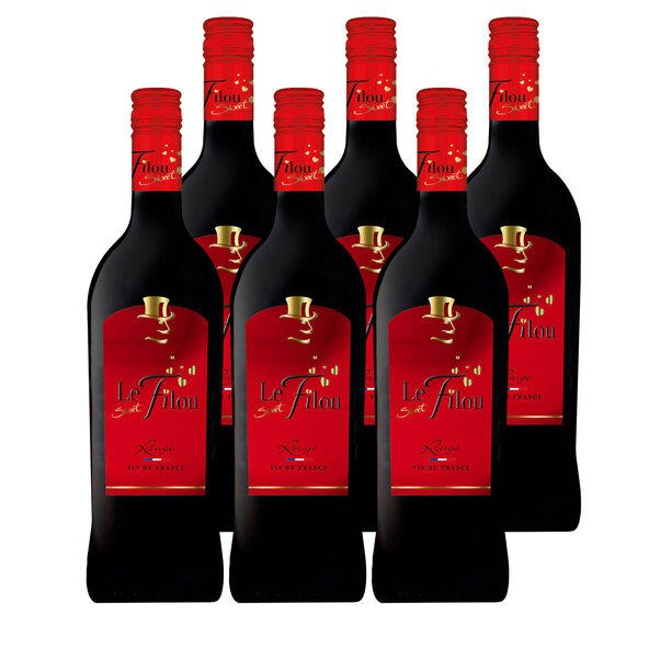 Vinho tinto, 6 garrafas de 1,0 l