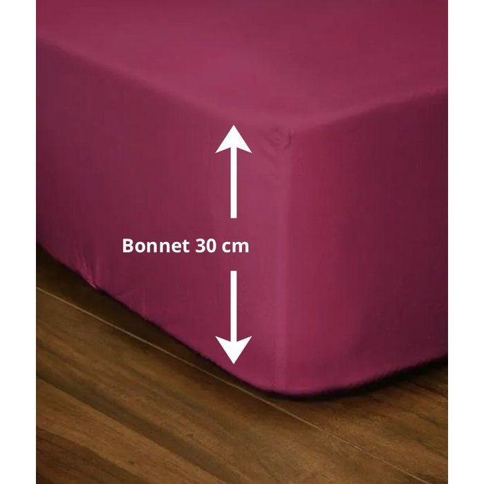 Sábana bajera ajustable - LOVELY HOME - LH71612 - 140x190+30 cm - Fucsia
