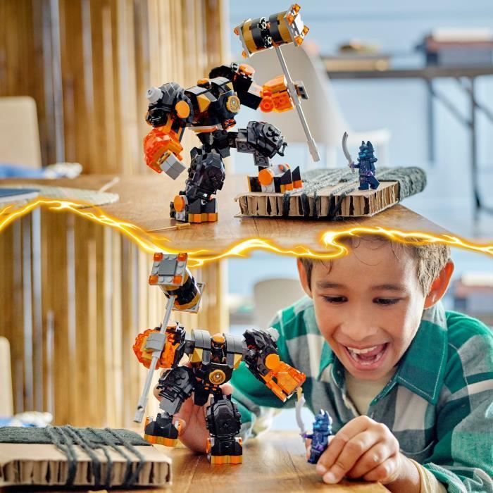 LEGO® 71806 NINJAGO Le Robot Élémentaire de la Terre de Cole, Jouet avec 2 Personnages dont une Minifigurine Cole, Cadeau Ninja
