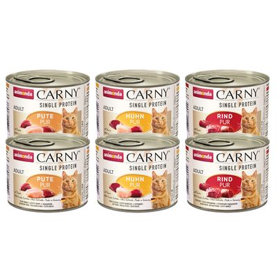 Animonda Carny Single Protein - Confezione di prova per adulti, 6 x 200 g