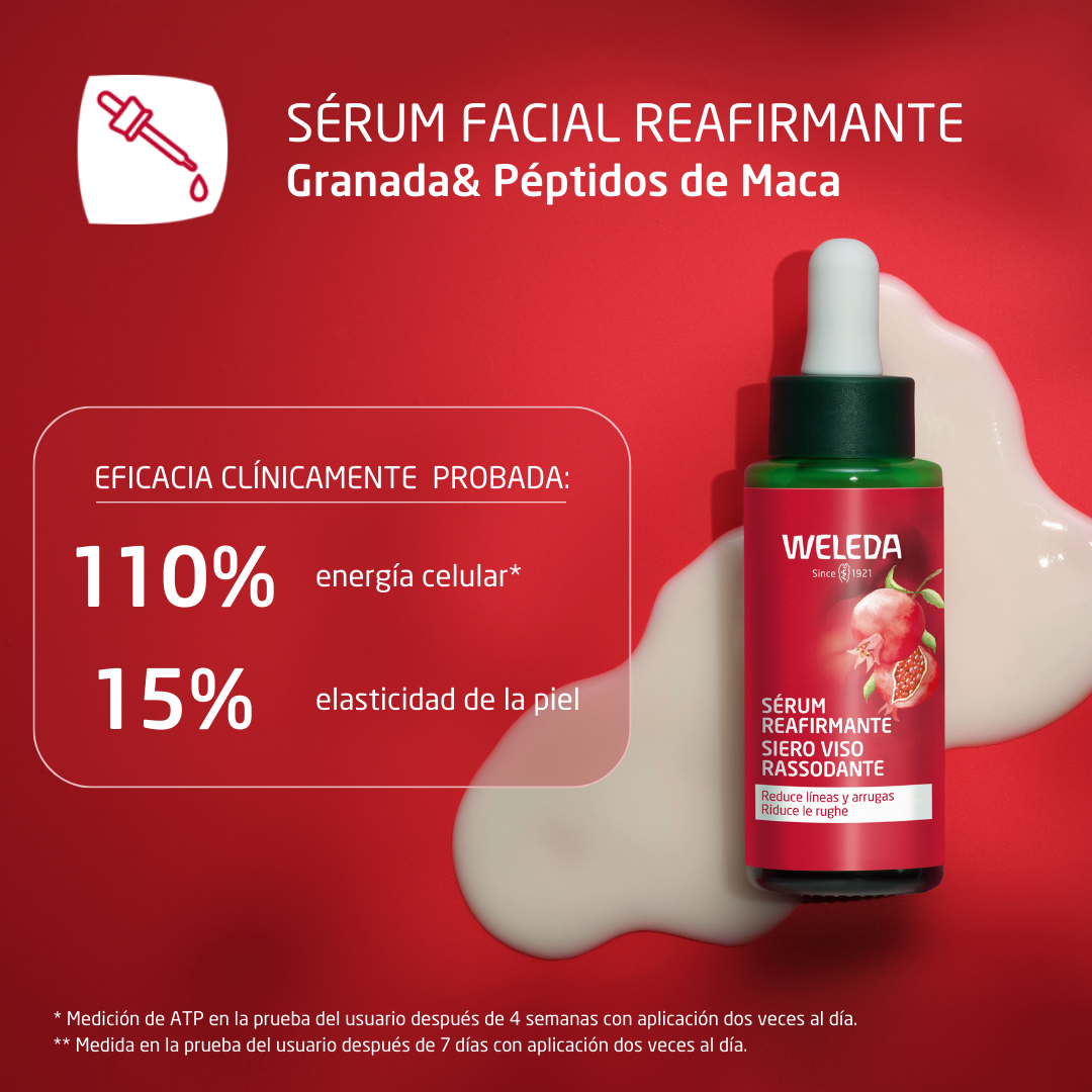 Granātābolu un maka peptīdu nostiprinošs serums Grumbu un novecošanās novēršana