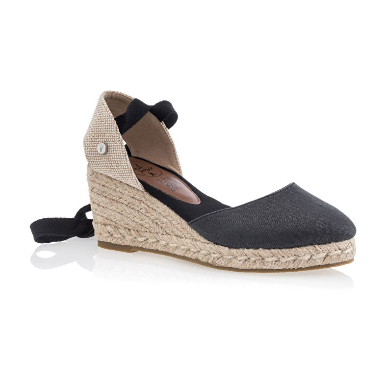 Dámské černé espadrilky s lanovou podrážkou