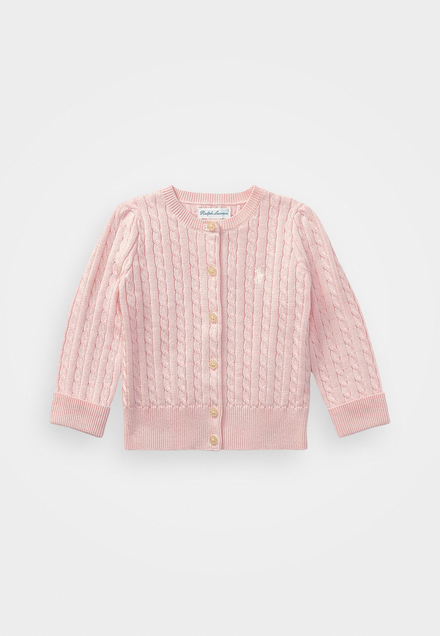 Polo Ralph Lauren MINI CABLE COTTON CARDIGAN - Kardigán - rózsaszín