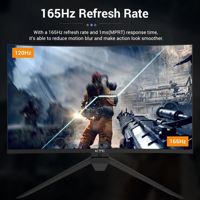 Monitor curvo para juegos KTC H32S17 de 32 pulgadas, 2560x1440 QHD, 180 Hz.
