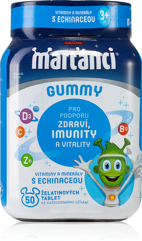 MARŤÁNCI Cápsulas mastigáveis de equinácea em goma, suplemento alimentar para fortalecer o sistema imunológico.
