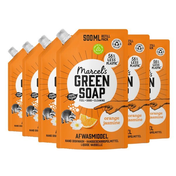 Marcel's Green Soap deterdžent s mirisom naranče i jasmina, punjenje<br>6 x 500 ml