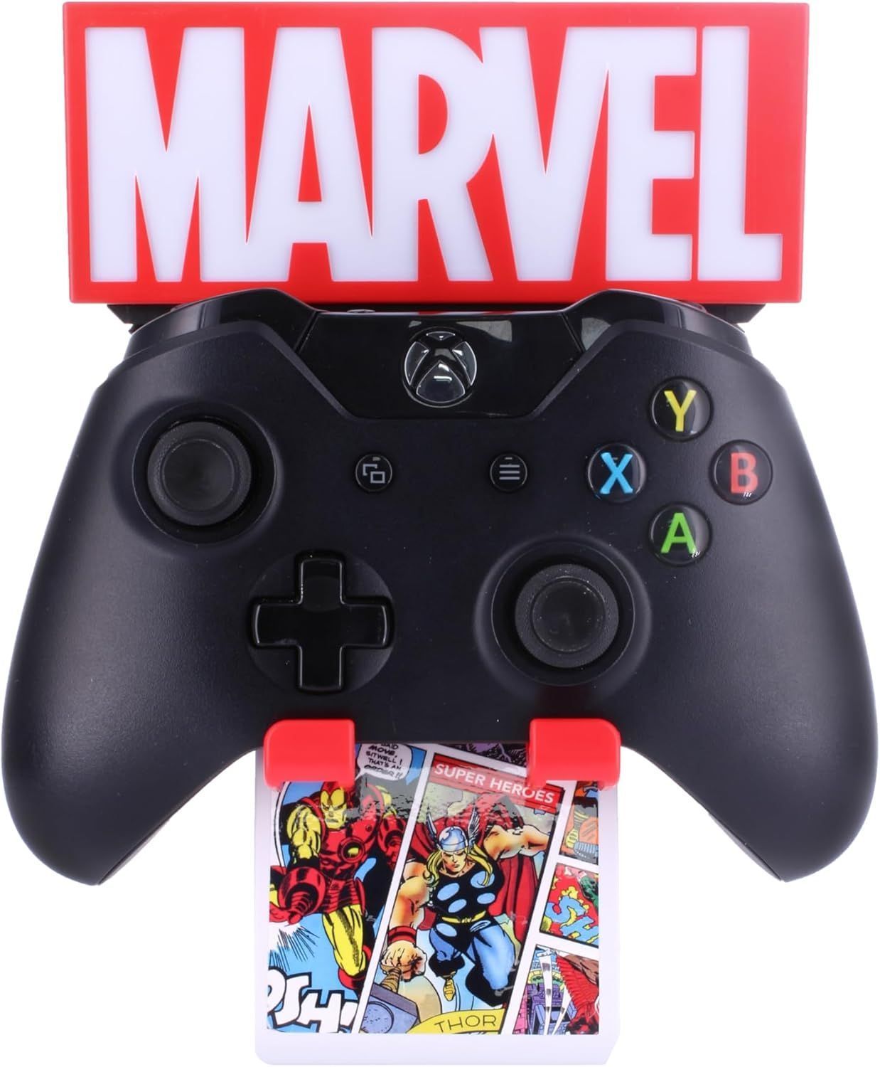 Marvel Ikon Light Logo Figur – EXQUISITE GAMING – Cable Guys – Halterung für Kopfhörer, Smartphone oder kleines Zubehör – 25 cm