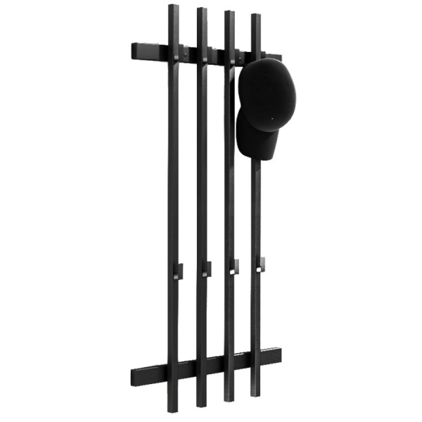 Wieszak ścienny lamele loft 100x40cm czarny metalowy do przedpokoju