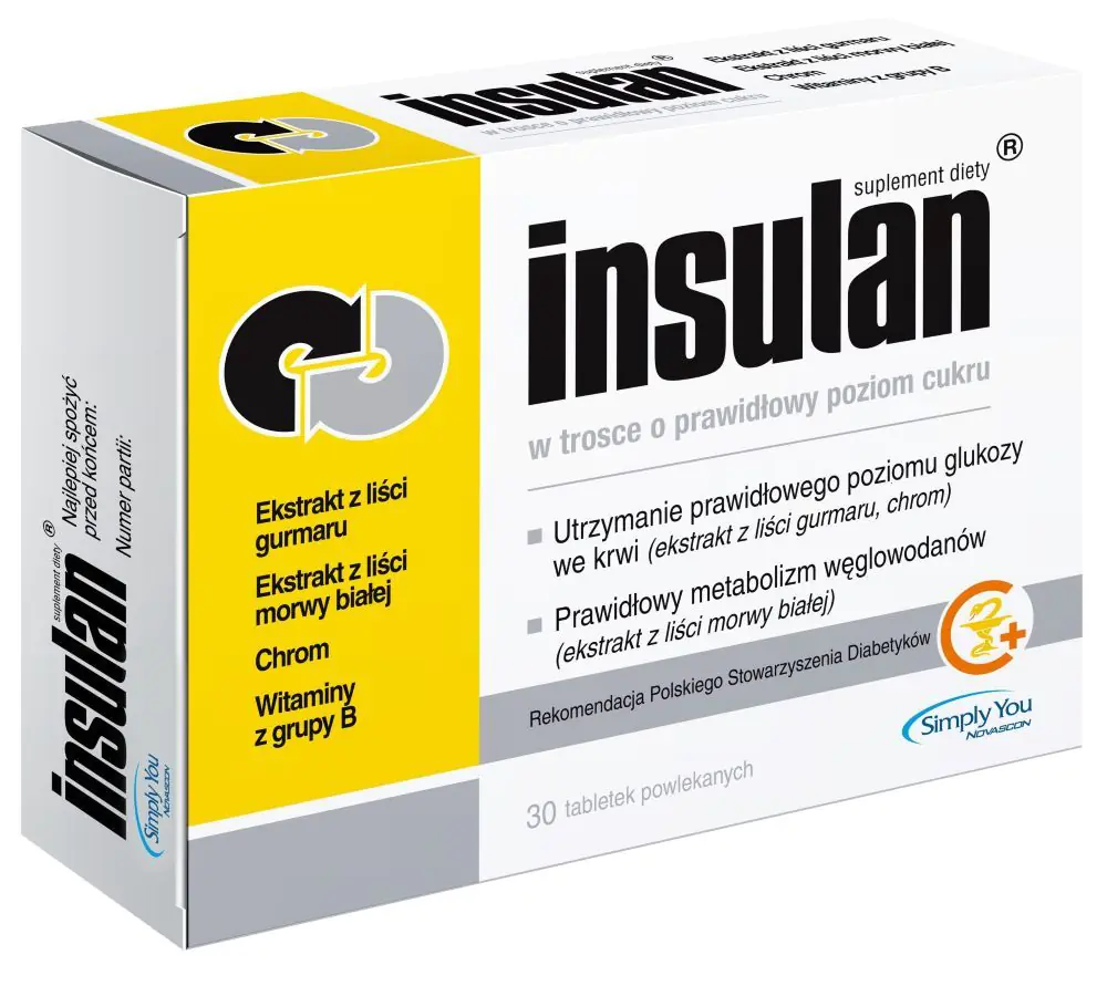 Insulan, Preparat wspierający kontrolę poziomu glukozy we krwi, Tabletki