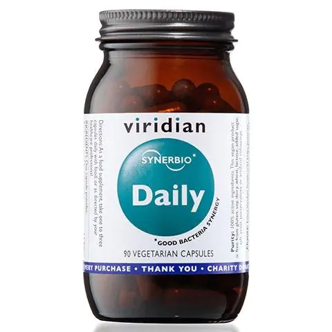 Viridian Daily Synerbio, Suplement diety zawierający żywe kultury bakterii, Kapsułki